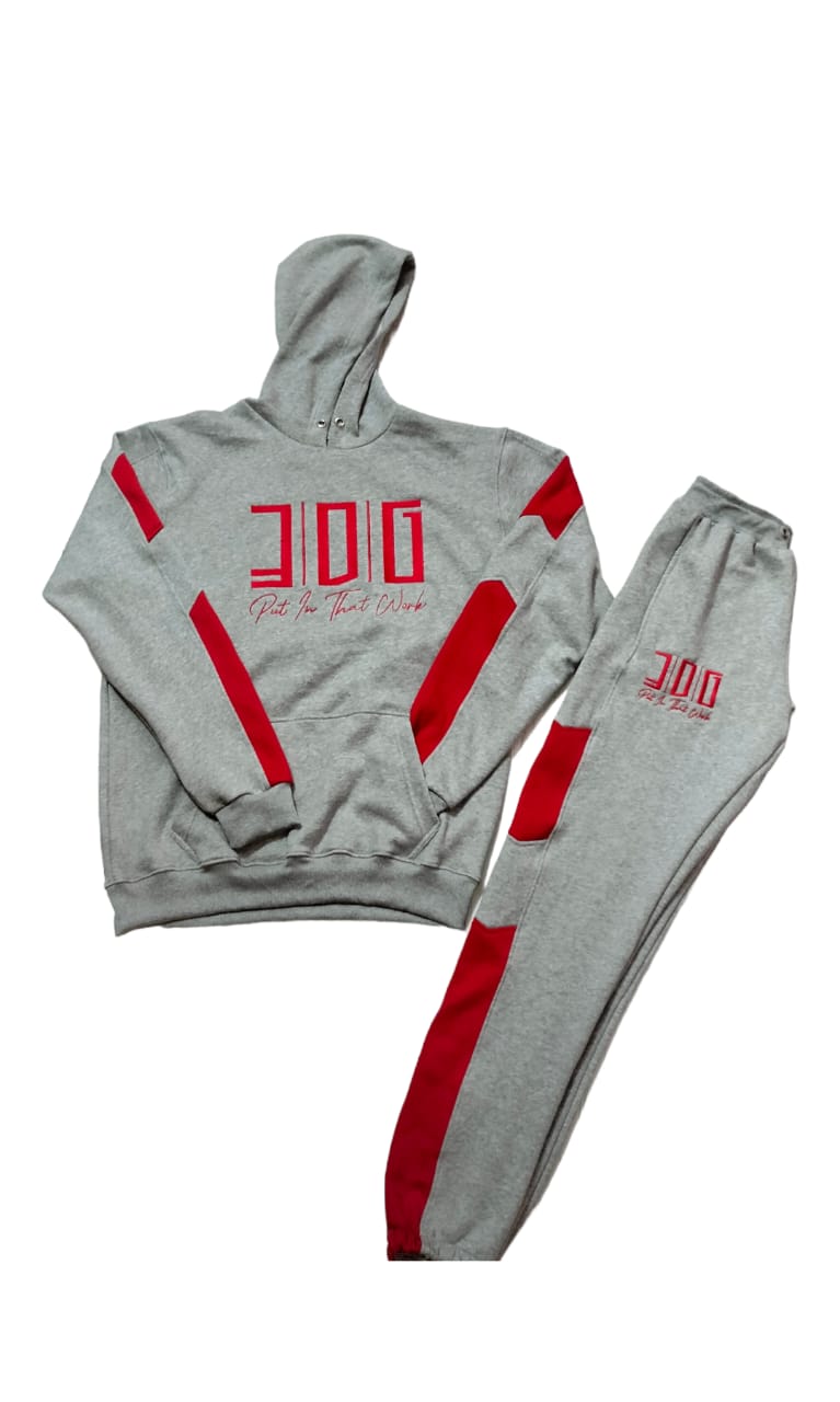 3DG Clothing - 3DG™ Heather Grey & Red Tracksuit