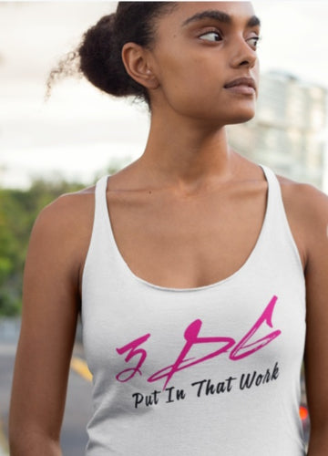 3DG Clothing - 3DG™ Racerback Tank Pink/White/Black