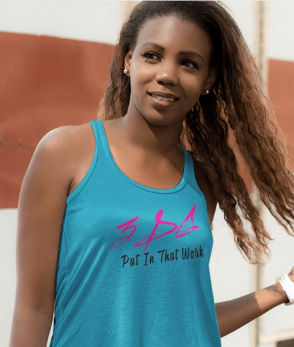3DG Clothing - 3DG™ Racerback Tank Pink/Black/Turquoise
